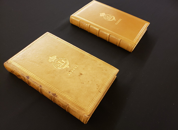 Side by side - The original book published in 1862 and the facsimile produced by staff in the Library’s preservation lab